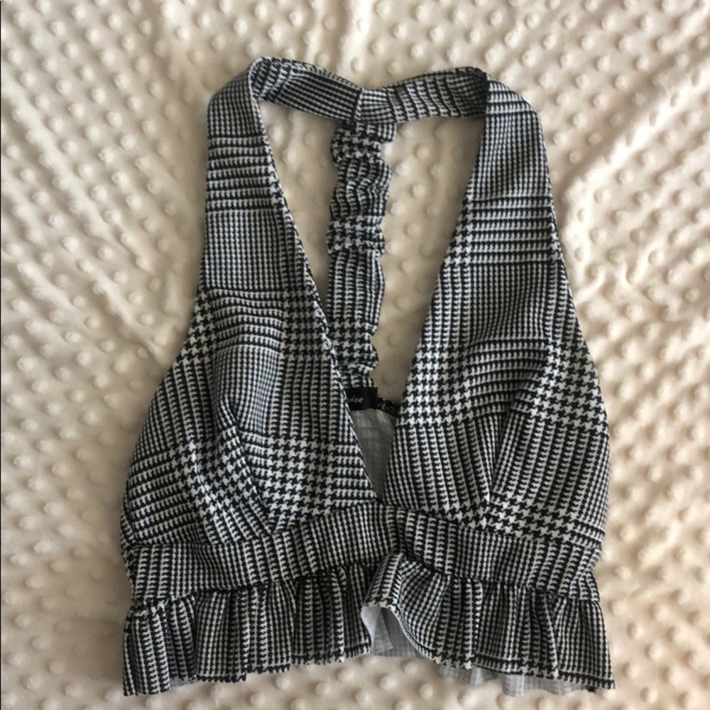 Houndstooth bra top